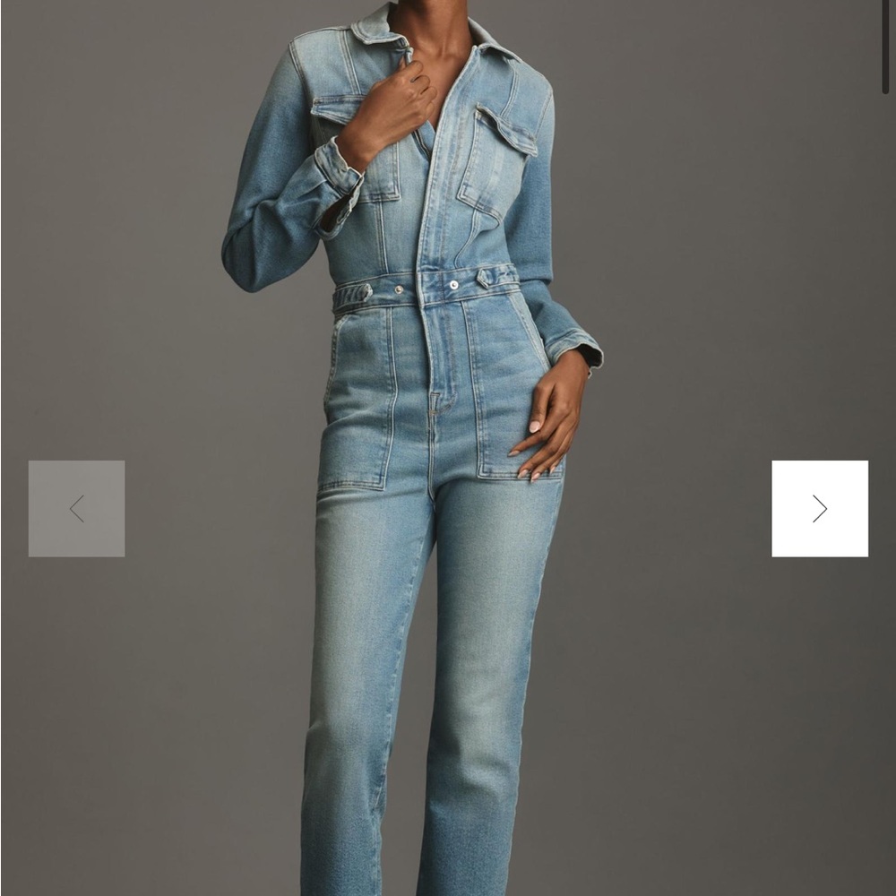 Good American Blue Denim Jumpsuit